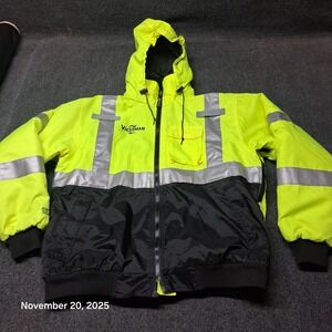 Tingley Bomber Yellow Green High Vis Typer R Class 3 Jacket Size Large